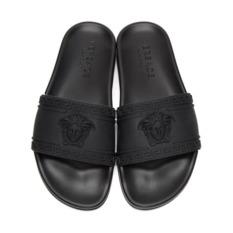 black medusa versace slides|versace medusa head sneakers.